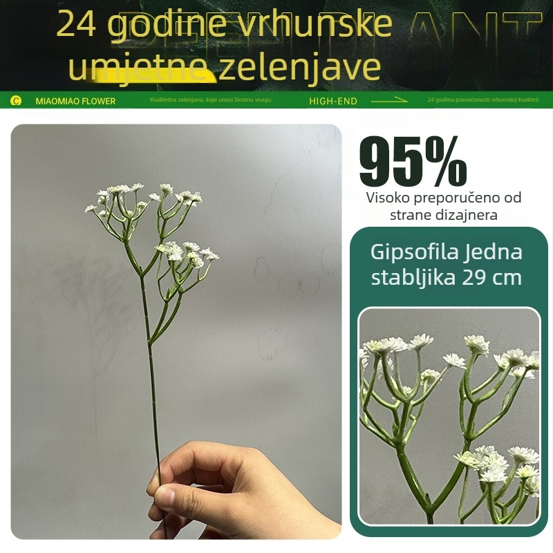 Umjetni cvjetovi gypsophila, luksuzni dekorativni buket za dnevni boravak, ručni buket, plastični cvjetovi za fotografiranje
