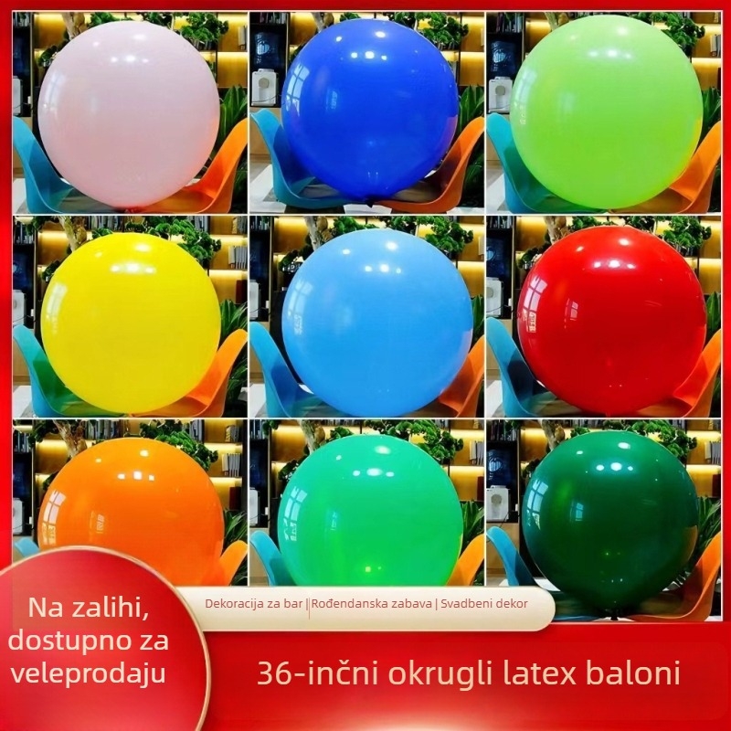 36-inčni kružni latex balon, debeli zid, za dekoraciju rođendana i vjenčanja