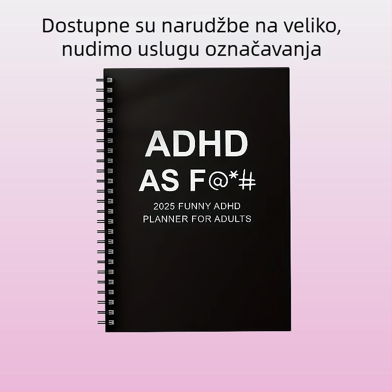 2025 Zabavni dnevnik ADHD za odrasle – Moj mozak aktivira previše oznaka – spiralno povezivanje