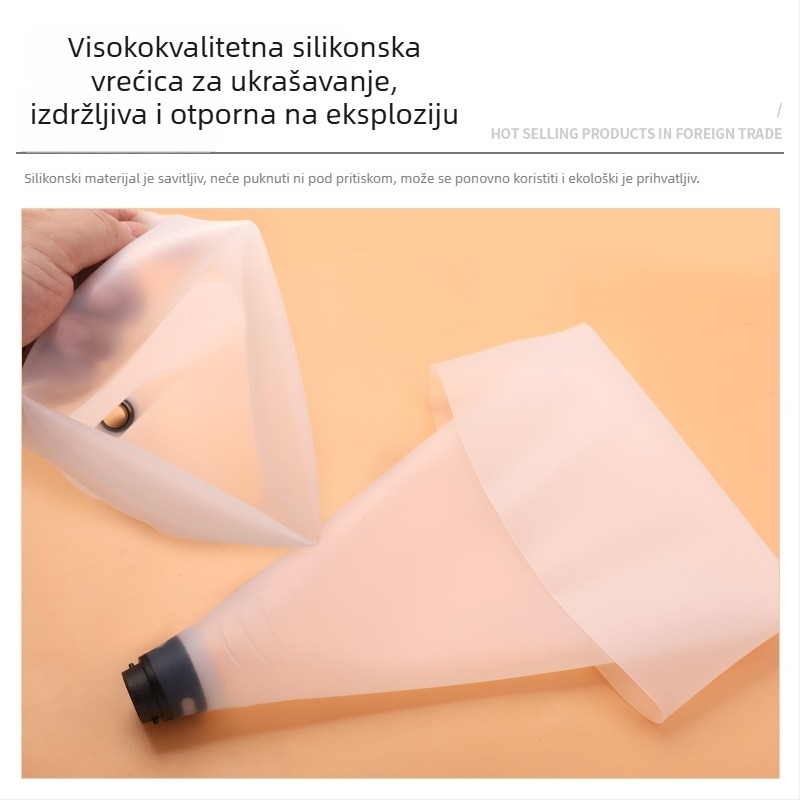 10-dijelni set PP plastičnih vrhova za ukrašavanje uz silikon vrećicu za icing i konektor