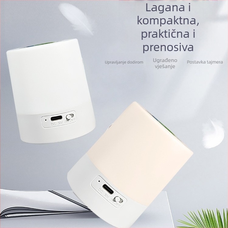 LED noćna lampica s promjenom boja, prenosna i punjiva ambijentalna rasvjeta za spavaću sobu, upravljanje dodirom