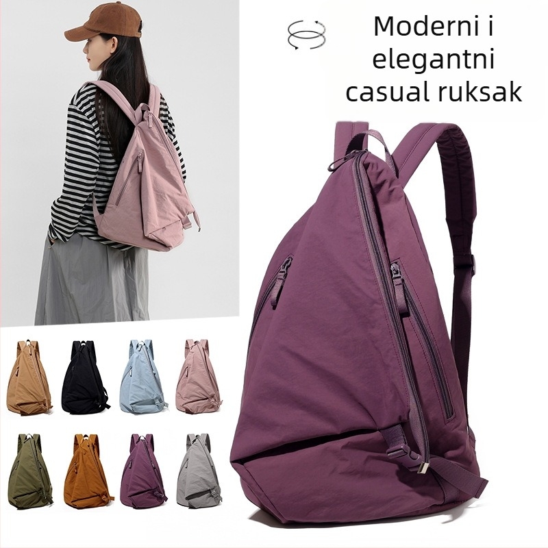 Unisex ruksak od ispranog platna, japansko-korejskog stila, jednobojan, vintage tekstura, velika kapacitet, školski ruksak