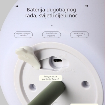 Kreativna vanjska prijenosna LED globusna visećA svjetiljka s ambijentalnim osvjetljenjem, PE rotomoldirana, punjiva noćna lampica