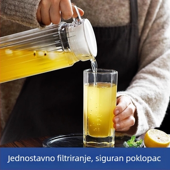 Staklena posuda za studenu vodu s velikim kapacitetom, kućna upotreba, otporna na visoke temperature, za pripremu čaja, s izljevom u obliku kljuna patke
