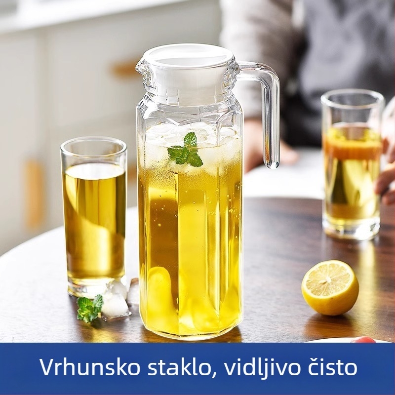 Staklena posuda za studenu vodu s velikim kapacitetom, kućna upotreba, otporna na visoke temperature, za pripremu čaja, s izljevom u obliku kljuna patke