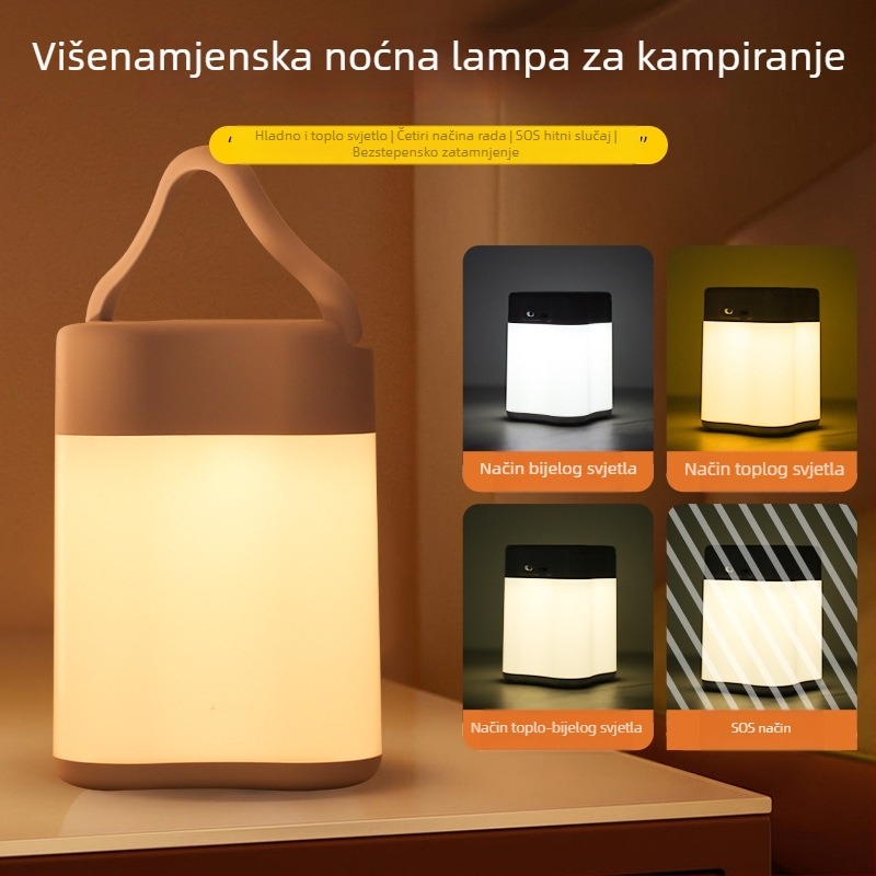 Kreativna vanjska, prijenosna kamping noćna lampica u obliku četverolisne djeteline, prijenosna, stolna svjetiljka s sedam boja