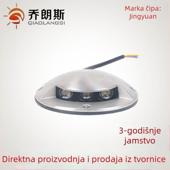 LED vanjska vodootporna svjetiljka s prozirnim kućištem, površinska montaža od nehrđajućeg čelika, za mostne palube i pješačke staze, bočno osvjetljenje, bez bušenja