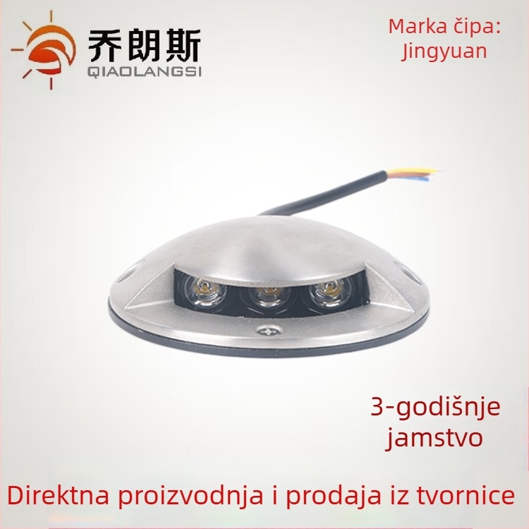 LED vanjska vodootporna svjetiljka s prozirnim kućištem, površinska montaža od nehrđajućeg čelika, za mostne palube i pješačke staze, bočno osvjetljenje, bez bušenja