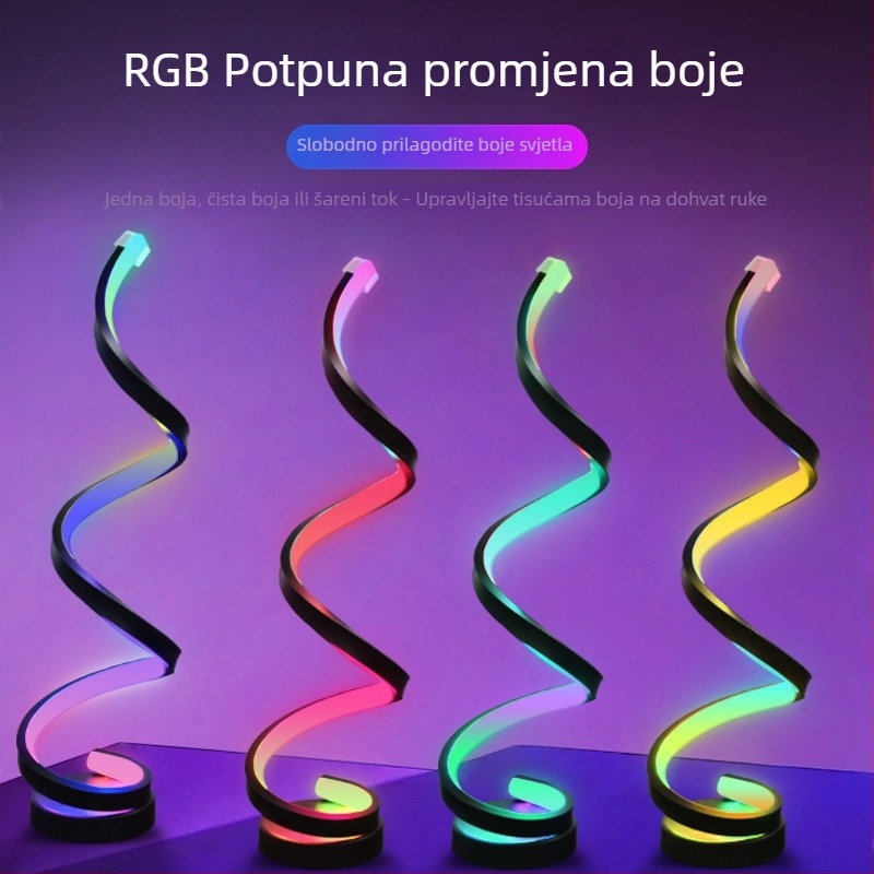 RGB stolna ambijentalna svjetiljka s inteligentnim upravljanjem putem aplikacije, noćna svjetiljka s promjenom boje, kutna svjetiljka