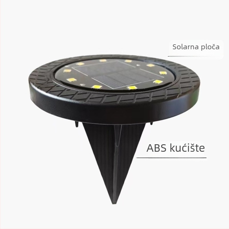 Solarna podzemna LED rasvjeta s 10 LED za vanjski travnjak, dvorište i krajolik – IP65 vodootporna dekorativna vrtna rasvjeta