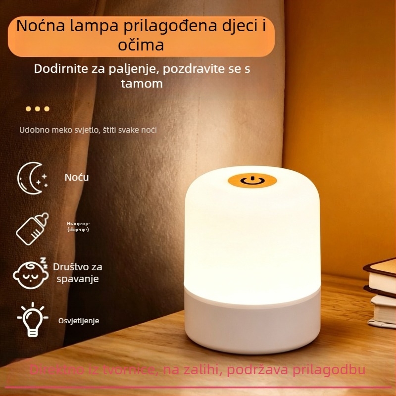 Noćna lampica s dodirnim upravljanjem i daljinskim upravljanjem, tri boje, ambijentalna stolna lampa za spavaću sobu