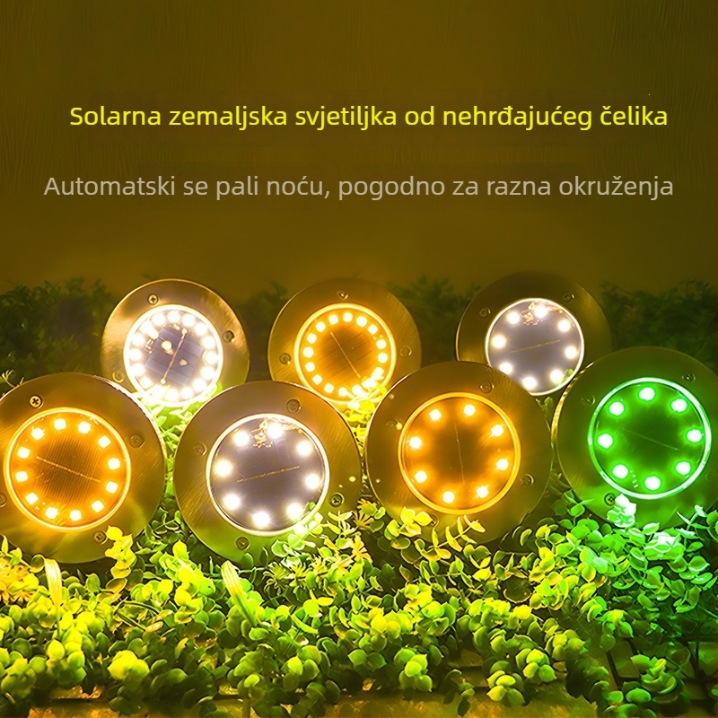 Solarne podzemne LED lampe od nehrđajućeg čelika za dvorište i vrt – krajinski rasvjeta