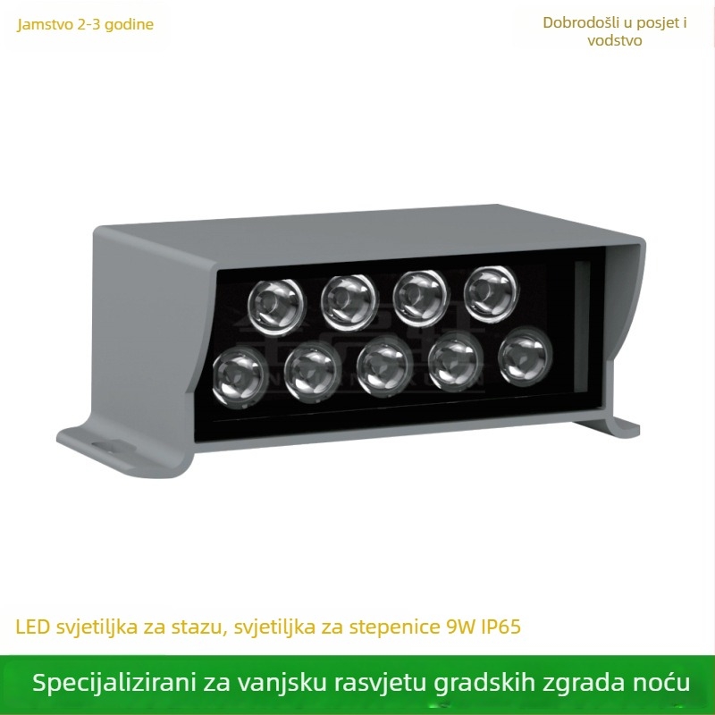 LED kućište rasvjetu za šetnicu, vanjska vodootporna LED rasvjeta za zid, kutna svjetiljka, 9W 3000K