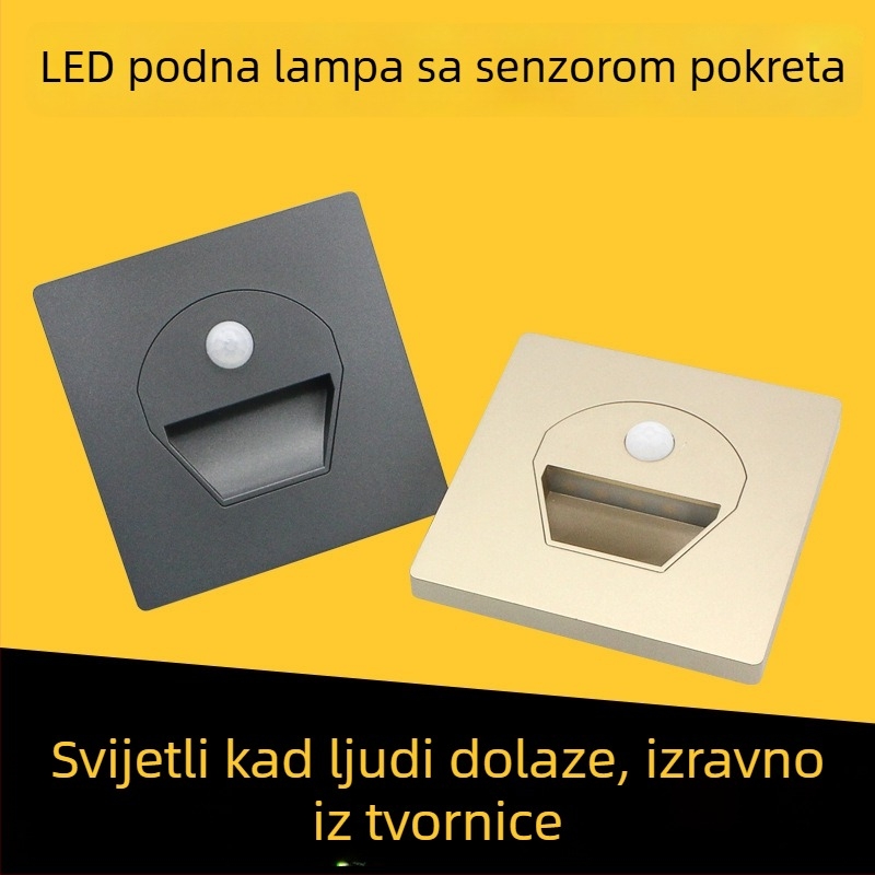 86-tip pametna ugrađena LED noćna lampica za hodnike, stepenice i korake, s osjetnikom pokreta