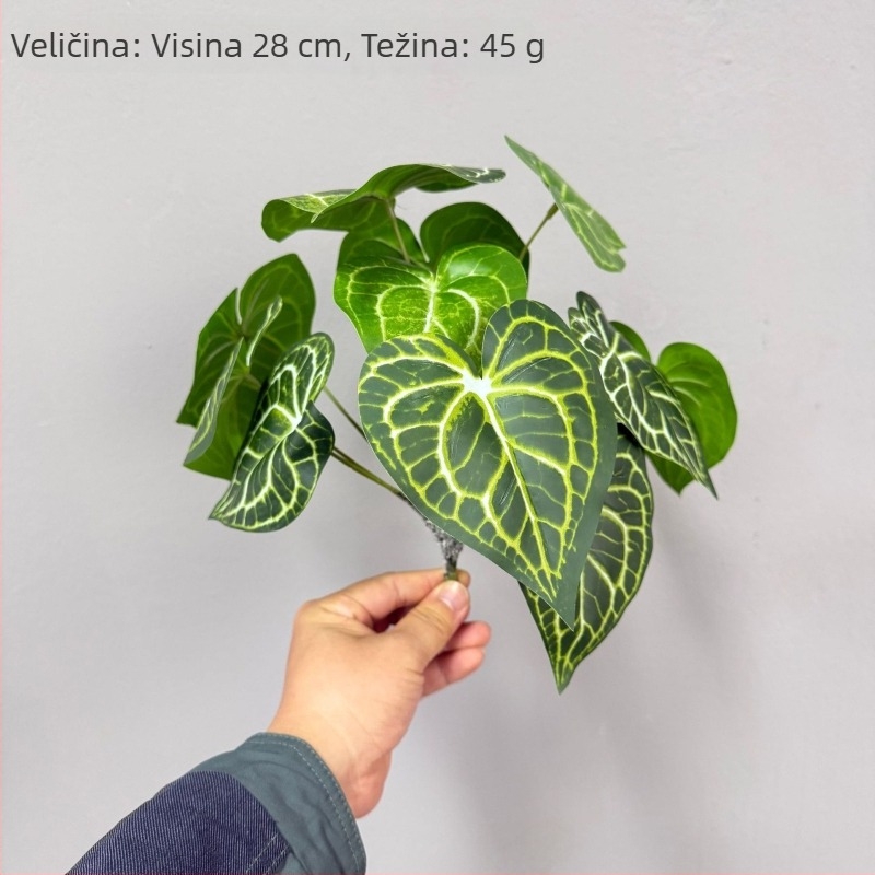 Umjetne zelene biljke s listovima jabuke i taro, mini pejzaž za zid biljaka, ljepljeni listovi