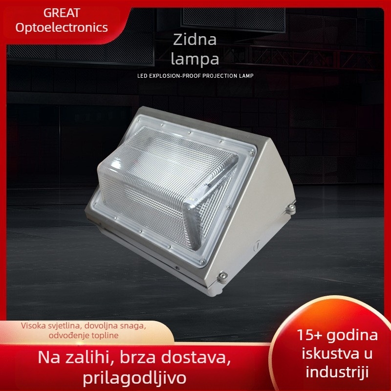 LED visoko snaga vanjska američka zidna svjetiljka – komplet s trokutastim kućištem