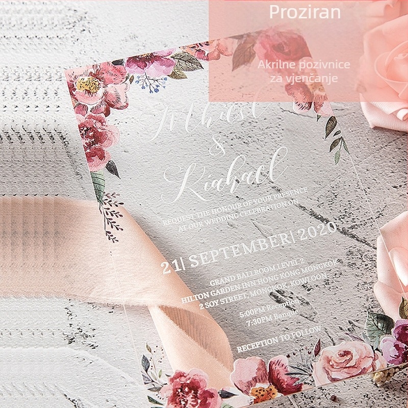 Prilagodljive prozirne akrilne pozivnice za vjenčanje, DIY pozivnice, čestitke i poslovne pozivnice