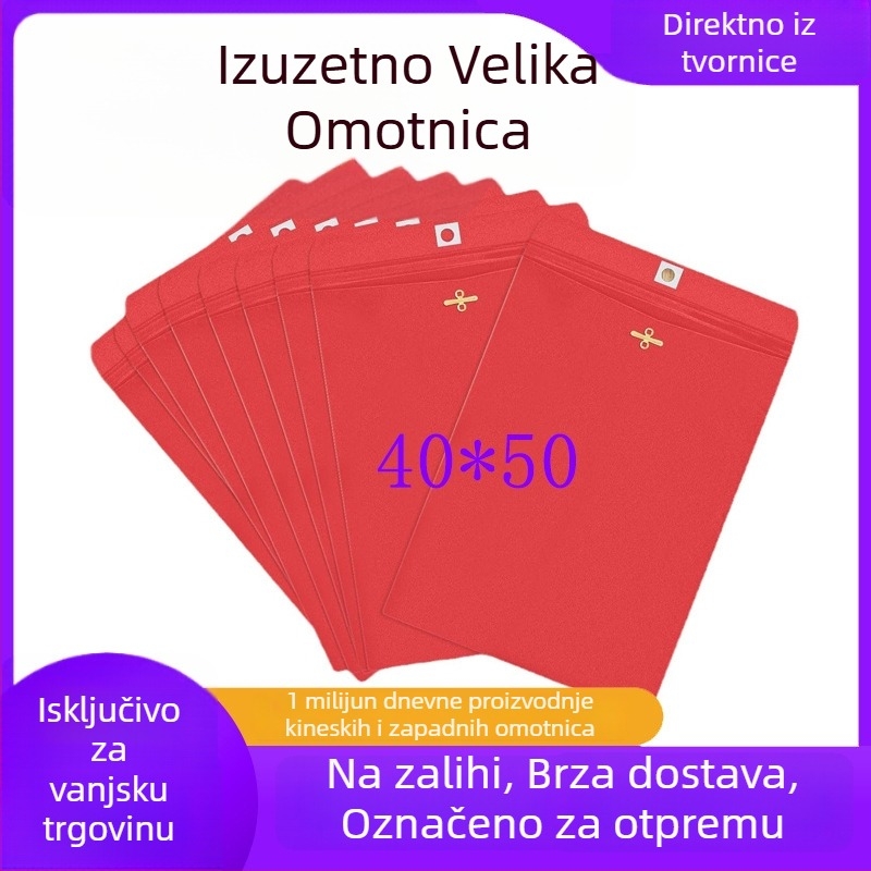 Pozivnice od kraft papira s šarenim pisaćim papirom, zapadno/evropski stil, crvena metalna kopča