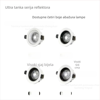 Izuzetno tanak COB downlight, aluminijsko kućište, 75 rupa, rasvjeta s efektom wall-washer
