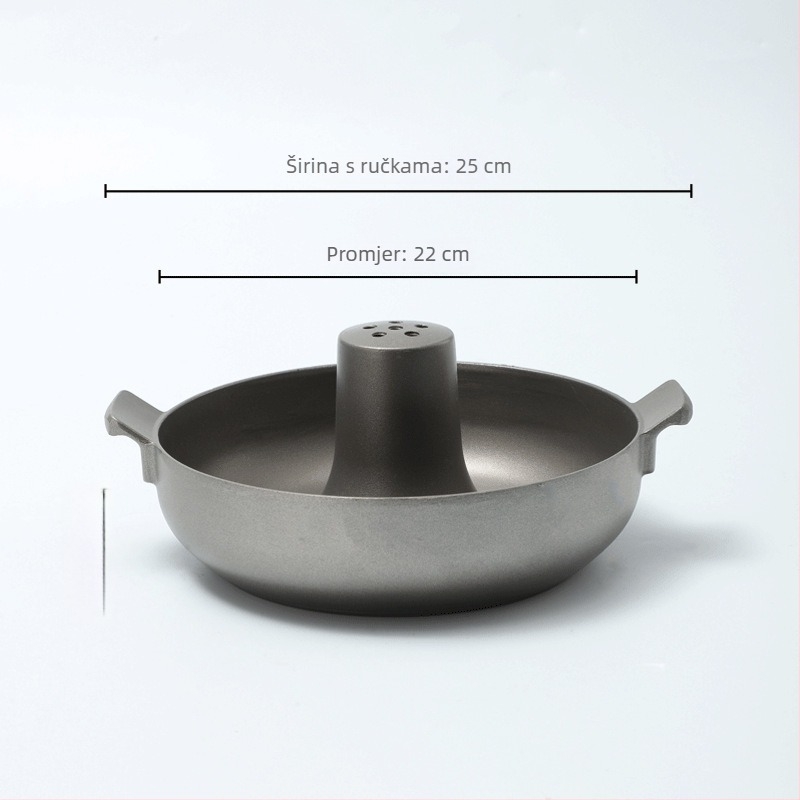Neprijanjajući aluminijski lonac za vruće jelo, korejski/japanski stil, kapacitet 2,1–4 L, za kućnu i restoransku upotrebu