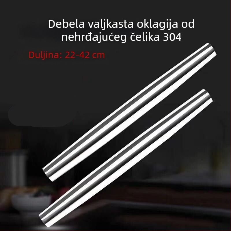 Valjak za tijesto od nehrđajućeg čelika 304, kućna uporaba, kuhinjski alat za pečenje