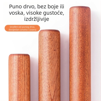 Drveni valjak s produženim tijelom za razvaljivanje listića za knedle, nelepiva površina, kućna upotreba