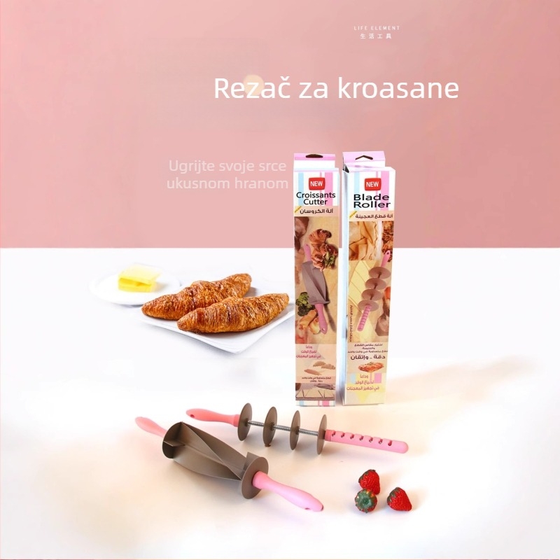 Valjak za kroasane s kalupom – ručno izrađeni kuhinjski alat
