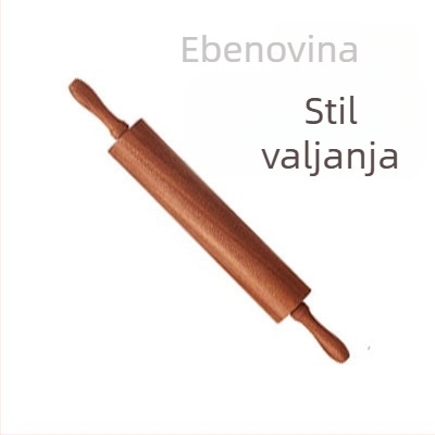 Drveni valjak za tijesto od ebonovog drveta, s okruglom glavom, minimalističkog stila kuhinjski alat
