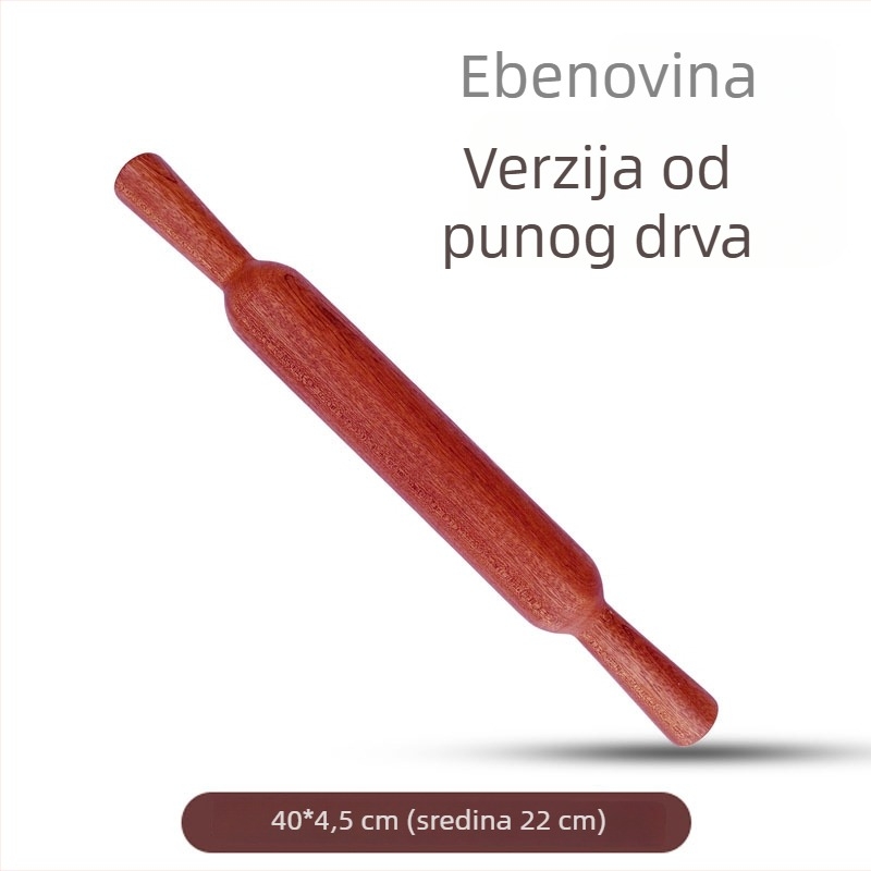 Drveni valjak za tijesto od ebonovog drveta, s okruglom glavom, minimalističkog stila kuhinjski alat