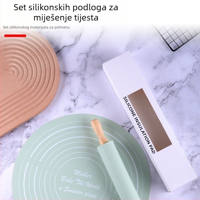 Silikonski valjak za tijesto s podlogom za mijesanje — srednje veličine