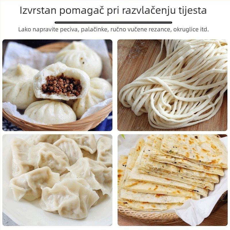Drveni valjak za tijesto s rotirajućom osovinom, komercijalne klase, prehrambene kvalitete za sezam palačinke