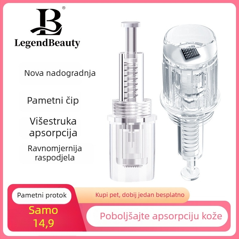 Električni uređaj s mikroiglicama i nadograđenim pametnim čipom za infuziju vodene svjetlosti, 3D/5D tretman ožiljaka od akni, lyofilizirani prah i nano kristalna tehnologija