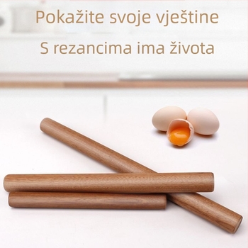 Drveni valjak za tijesto za kućnu upotrebu, idealan za tijesto za knedle i debele rezance, velikog formata, ne lijepi se, kuhinjski alat za tijesto.