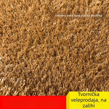 Umjetna trava s ljepilom podlogom, žućkasta dekorativna podloga za pokrivanje tla