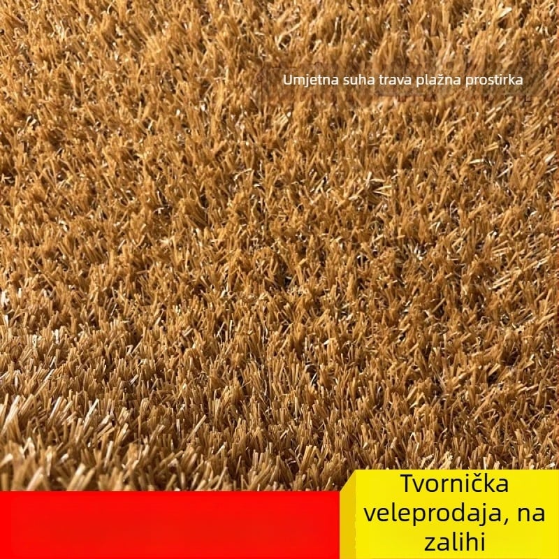 Umjetna trava s ljepilom podlogom, žućkasta dekorativna podloga za pokrivanje tla