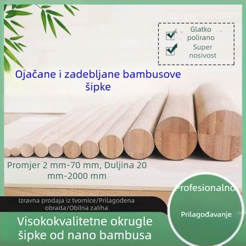 Set bambusovih štapova: šuplji i kompozitni štapovi od bambusa, okrugli štapovi za korekciju držanja, štapovi za šator i valjak za tijesto