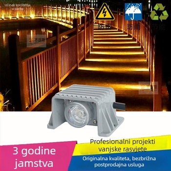 Vanjski mali LED spot, vodootporna kutna svjetiljka za stazu i stepenice, bočno prozirno podno osvjetljenje za hodnik