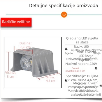 Vanjski mali LED spot, vodootporna kutna svjetiljka za stazu i stepenice, bočno prozirno podno osvjetljenje za hodnik