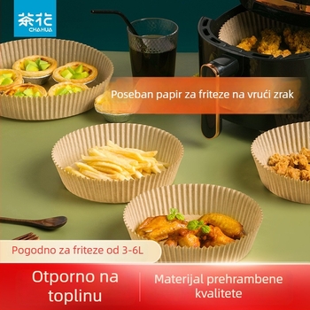 Camellia jednokratna papirnata posuda za kuhanje u zraku, papir za upijanje ulja, dvostrano silikonski papir za hranu, prehrambena kvaliteta