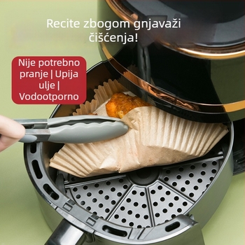 Camellia jednokratna papirnata posuda za kuhanje u zraku, papir za upijanje ulja, dvostrano silikonski papir za hranu, prehrambena kvaliteta