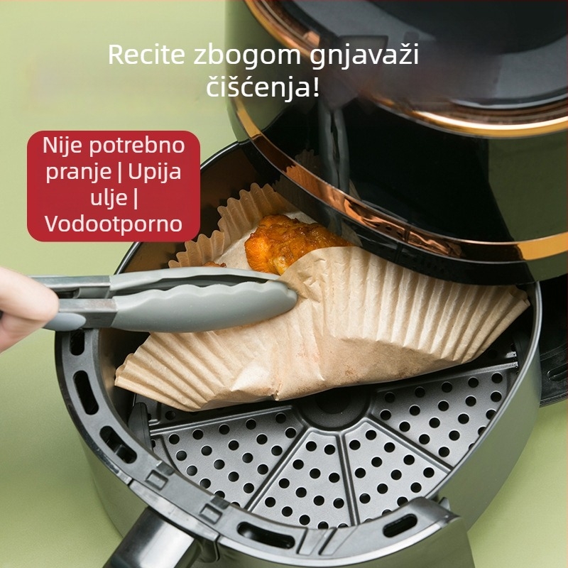 Camellia jednokratna papirnata posuda za kuhanje u zraku, papir za upijanje ulja, dvostrano silikonski papir za hranu, prehrambena kvaliteta