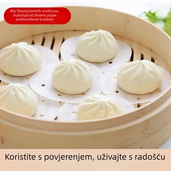 Jednokratni papir za parenje, prehrambene kvalitete, neprijanjajući, kružni podložak za kuhanje na paru, kućna uporaba