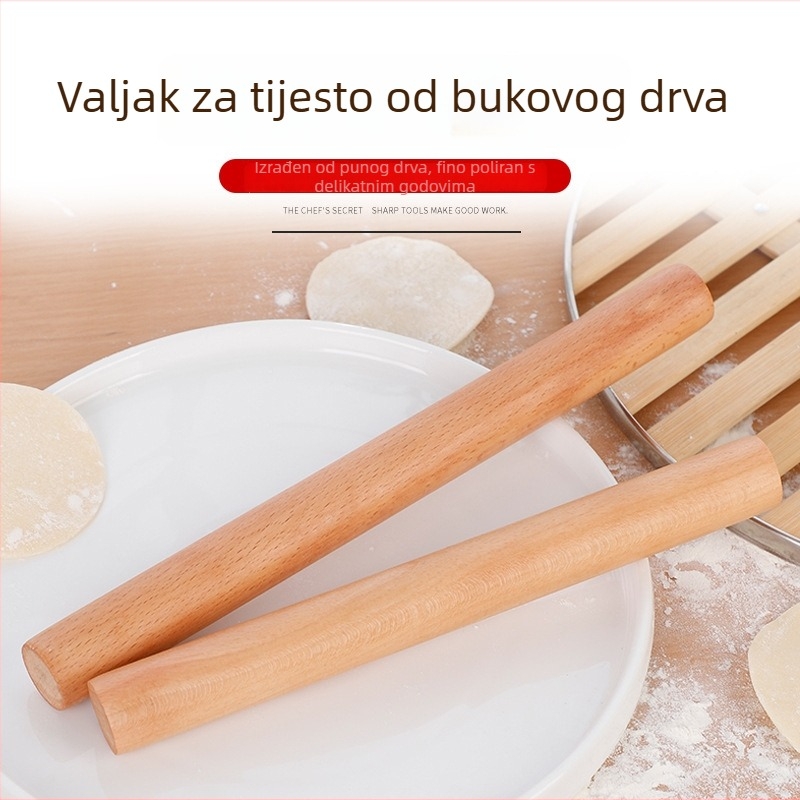 Bukov valjak za tijesto – kuhinjski alat s modernim minimalističkim dizajnom