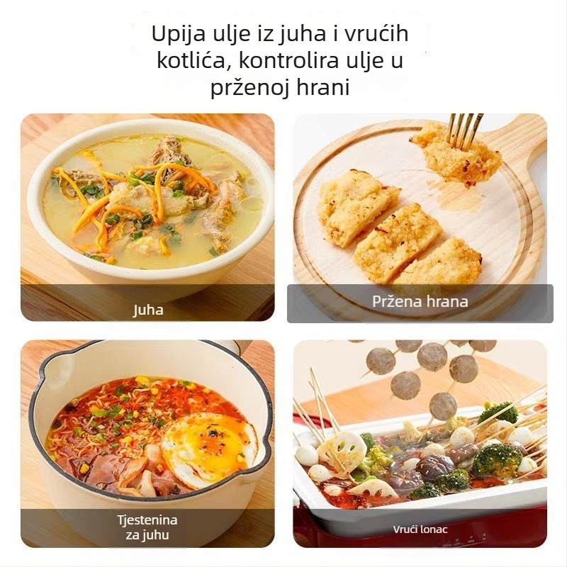 Papir za upijanje ulja za rezance i Malatang, prehrambena kvaliteta, kuhinjsko odmašćivanje