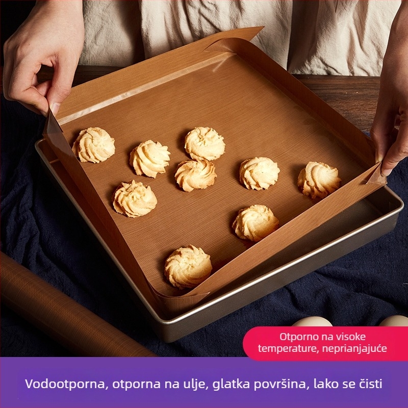 Teflonska podloga za pečenje, hrane kvalitete, višekratno upotrebljiva, otporna na visoke temperature, može se izrezati po želji