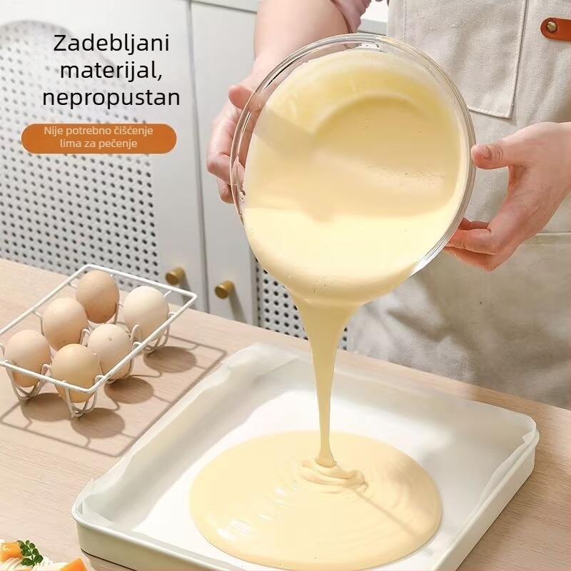 Parchment papir za tortne rolade, kvadratni kalup 28 cm, otporan na masnoću, neprianjajući, zadebljan i otporan na curenje, kvadratni papir za pečenje za kućnu uporabu