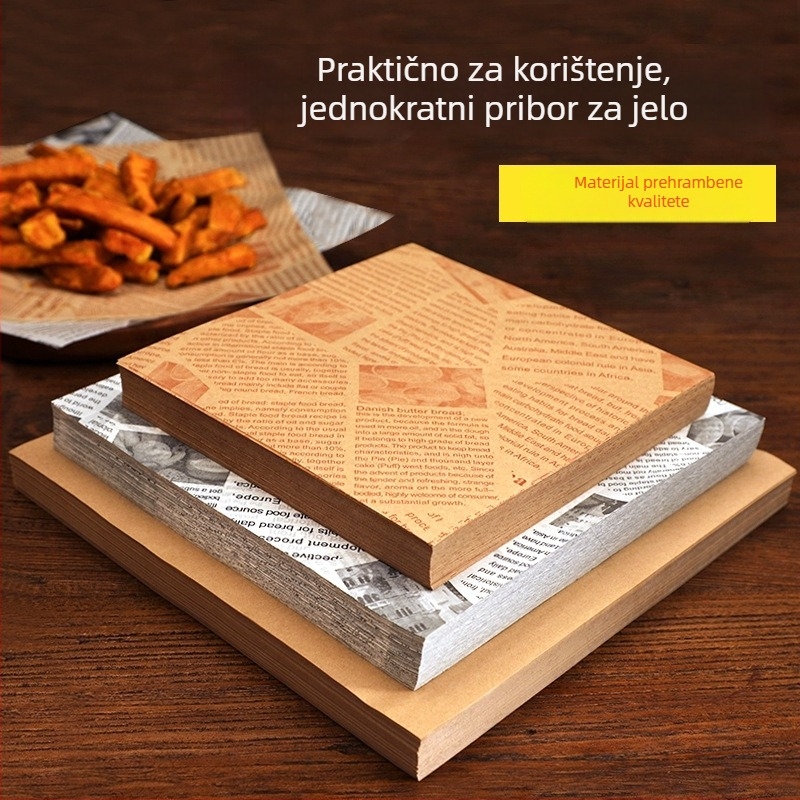 Debeli upijajući papir za masnoće za grickalice, hamburgere i sendviče