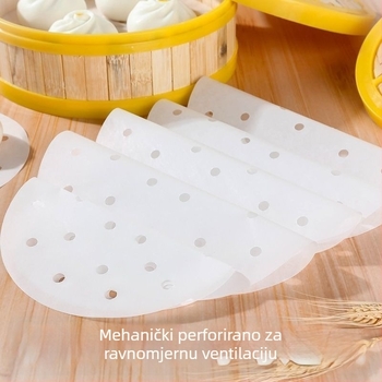 Jednokratni papir za paru s otvorima, neprijanjajući, otporan na visoke temperature, papir za pečenje