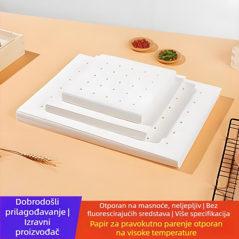Kvadratični papir za parenje, neprijanjiv, jednokratni, pravokutni papir za parenje
