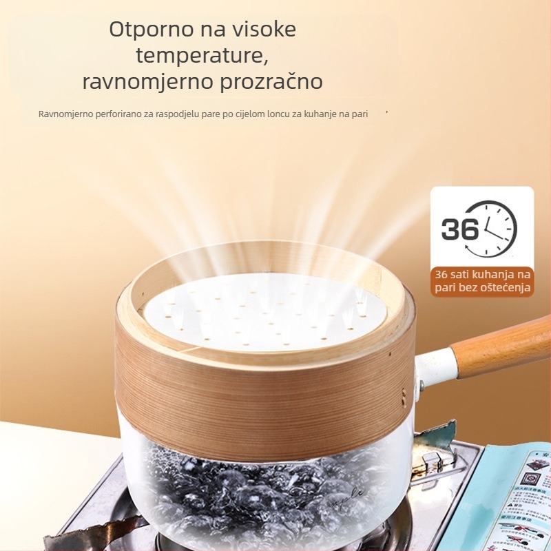 Prilagođeni jednokratni papir za parenje, okrugli, bijela prirodna boja, za kućno kuhanje na paru